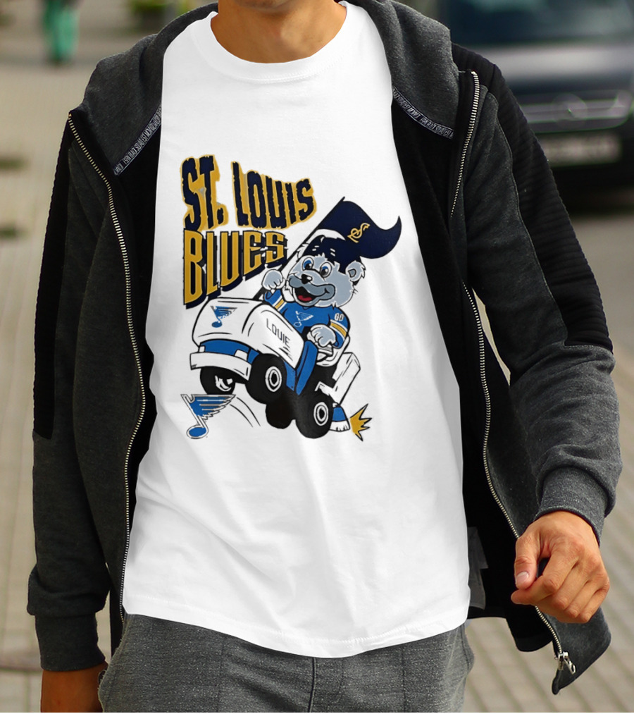 St Louis Blues Hockey Zamboni Bear Driving T-Shirt