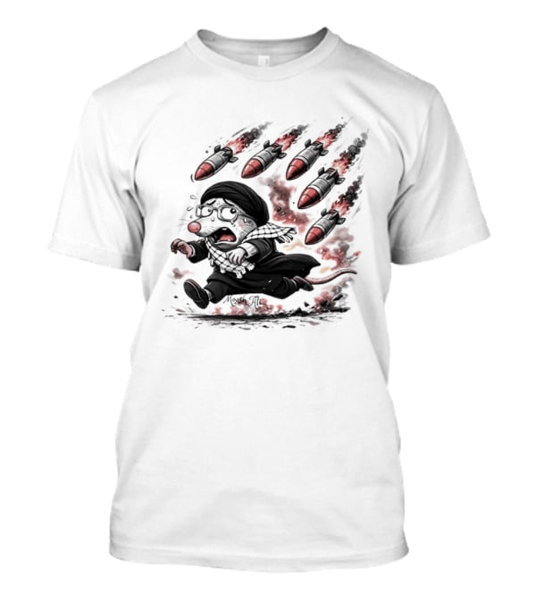 Mooshali Mouse Running From Rocket Attack Meme Cartoon T-Shirt