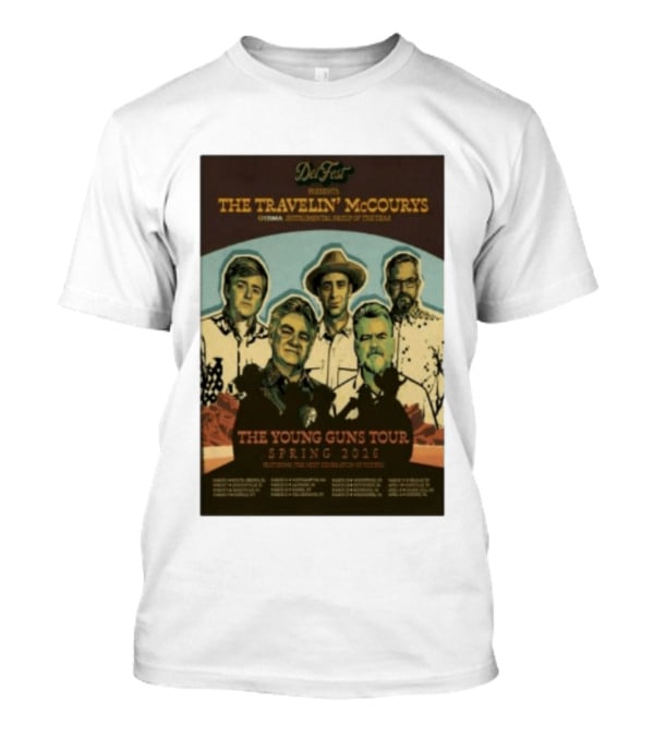 DelFest Presents The Travelin' McCourys IBMA Instrumental Group Of The Year The Young Guns Tour Spring 2026 Featuring The Next Generation Of Pickers T-Shirt