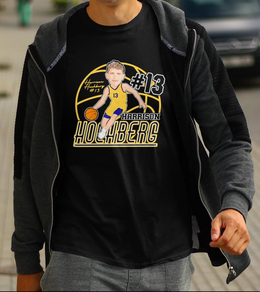 Harrison Hochberg #13 Michigan Wolverines Basketball Caricature 2026 T-Shirt