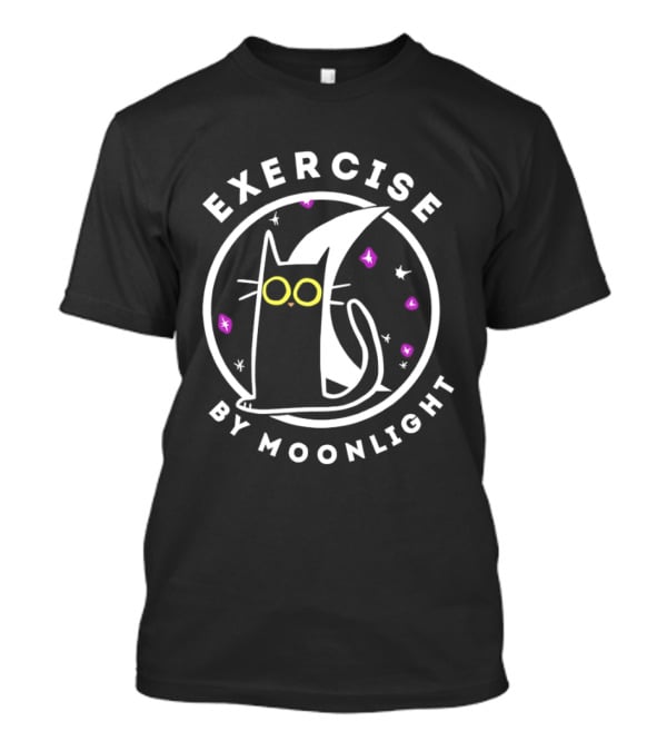 Exercise By Moonlight Black Cat Celestial T-Shirt