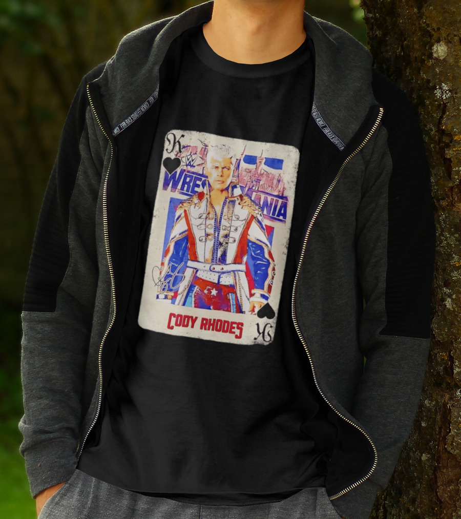 WrestleMania Cody Rhodes The American Nightmare WWE Playing Card T-Shirt