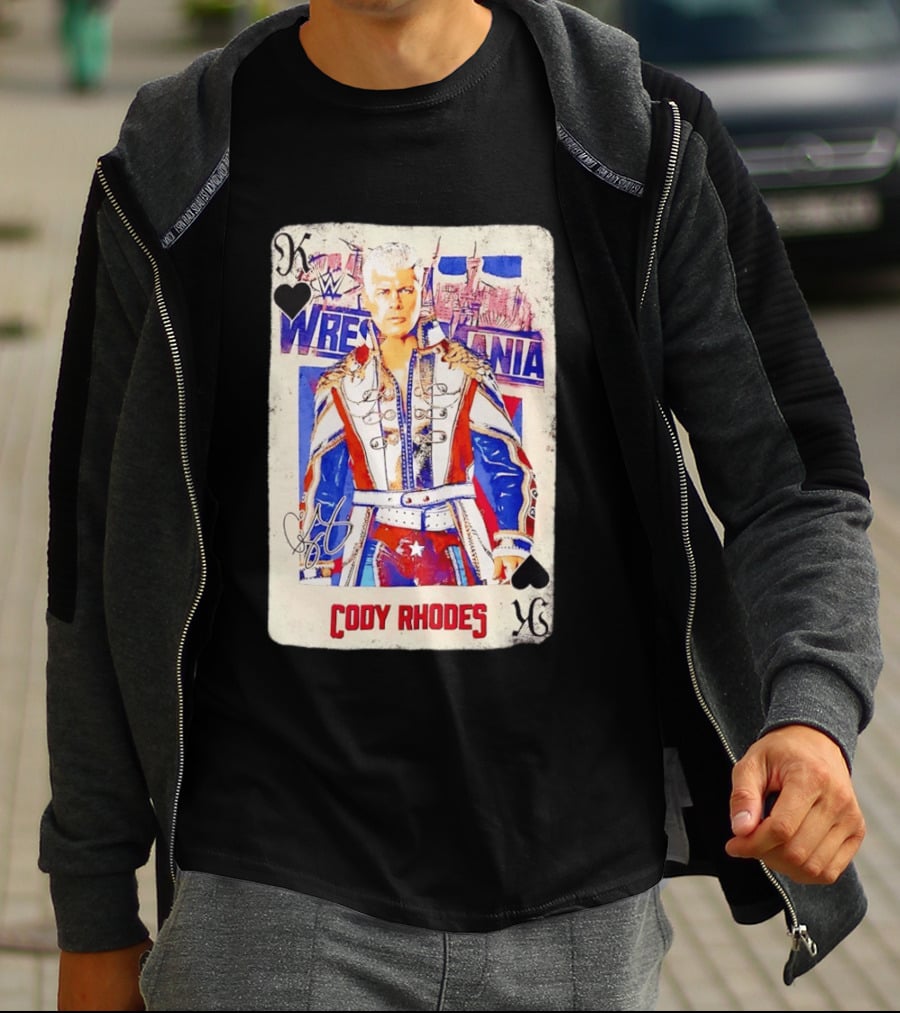 WrestleMania Cody Rhodes The American Nightmare WWE Playing Card T-Shirt