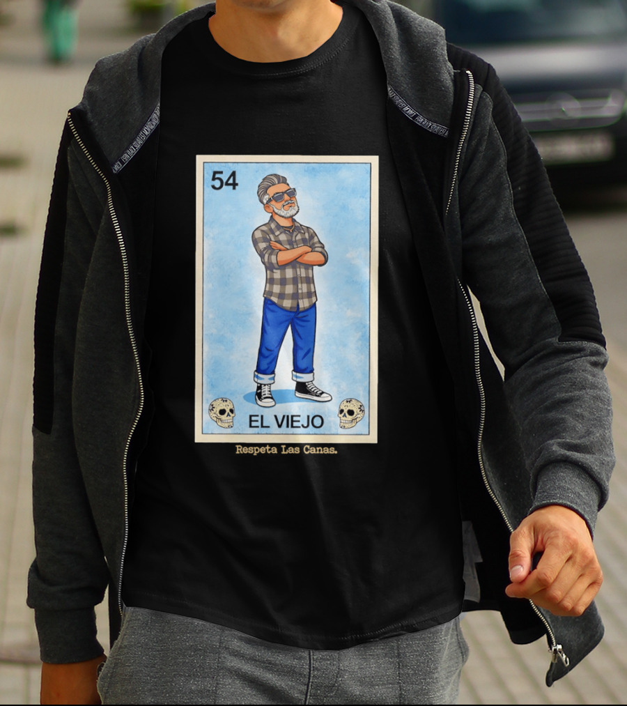 El Viejo 54 Loteria Card Respeta Las Canas Hipster T-Shirt