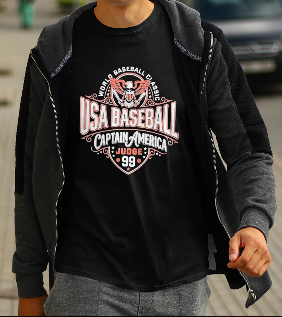 World Baseball Classic USA Baseball Captain America Judge 99 T-Shirt