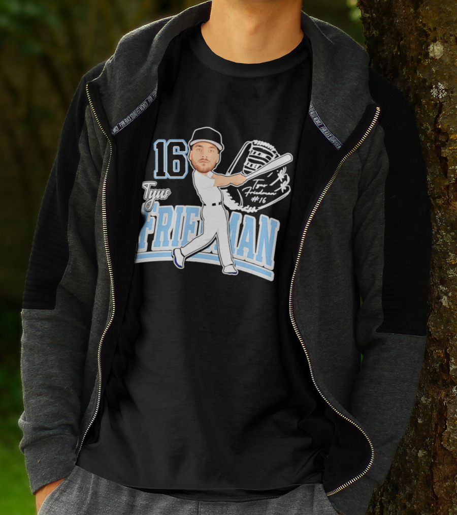 Tyus Friedman 16 Baseball Player Caricature 2026 T-Shirt