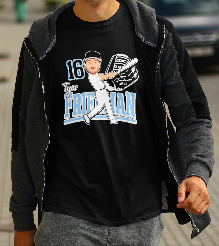 Tyus Friedman 16 Baseball Player Caricature 2026 T-Shirt