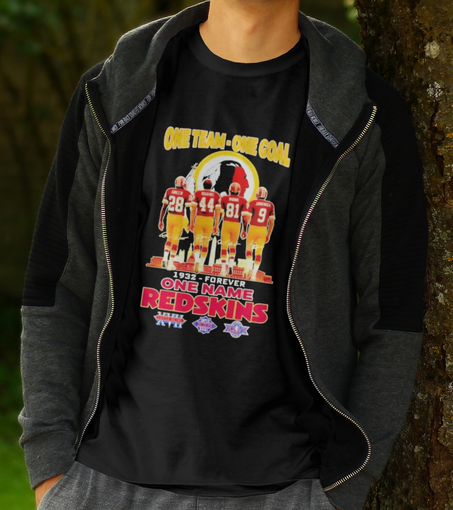 One Team One Goal One Name Washington Redskins Forever 1932 Green Riggins Monk Johnson Axc 1991 1992 1999 T-Shirt