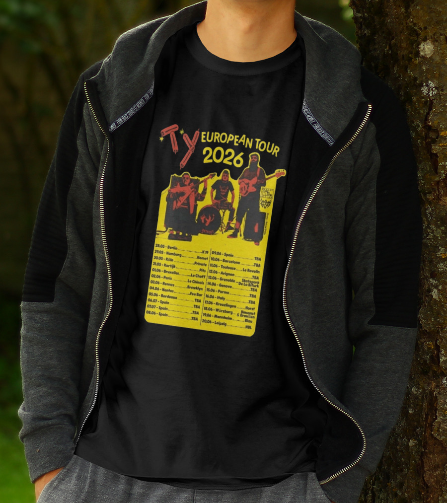 TY European Tour 2026 Band Tour Dates T-Shirt