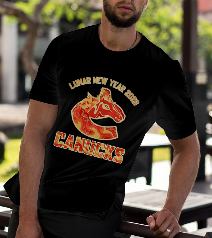 Lunar New Year 2026 Vancouver Canucks Horse T-Shirt