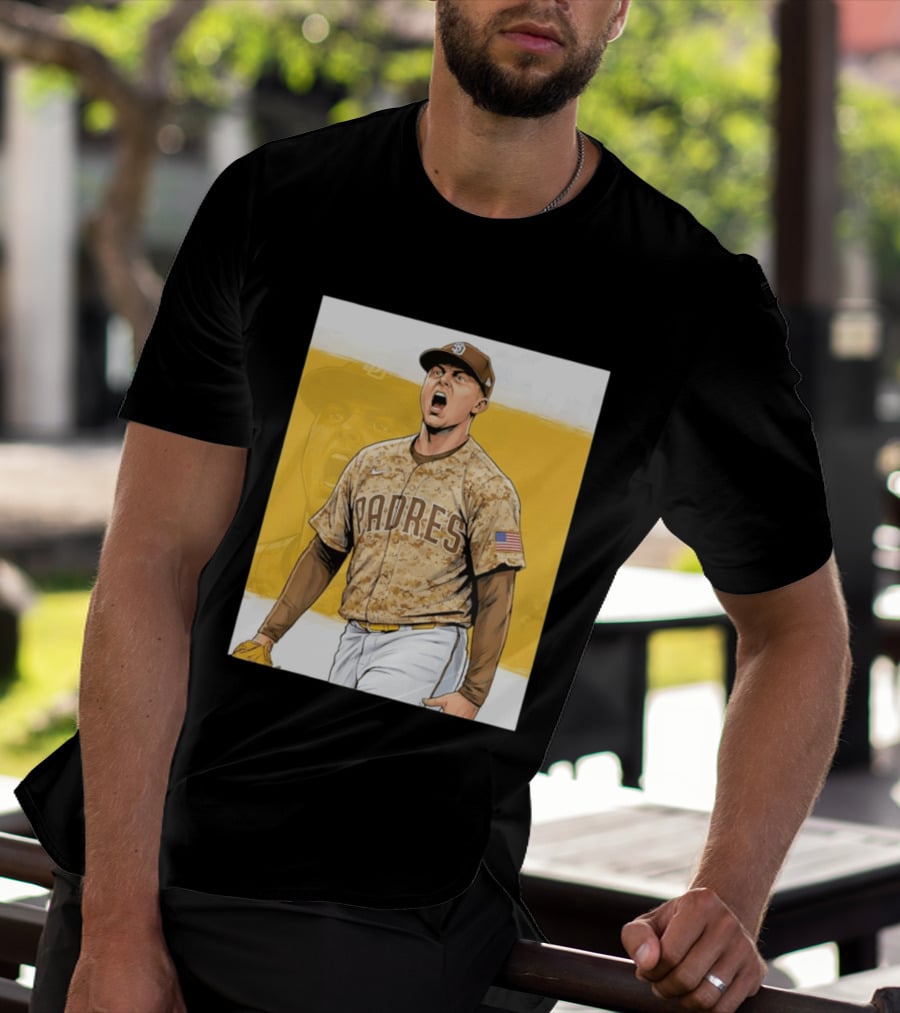 San Diego Padres Camouflage Uniform With Nike And American Flag T-Shirt