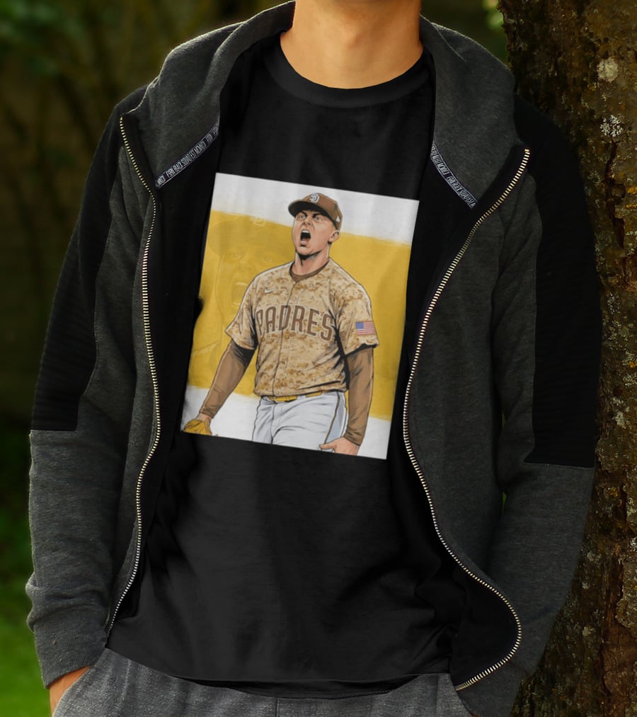 San Diego Padres Camouflage Uniform With Nike And American Flag T-Shirt