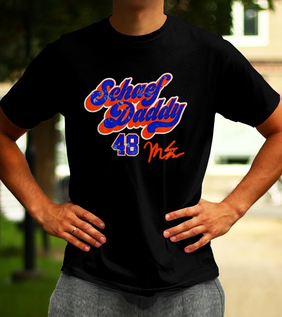Schaef Daddy 48 Blue Orange Script Signature T-Shirt