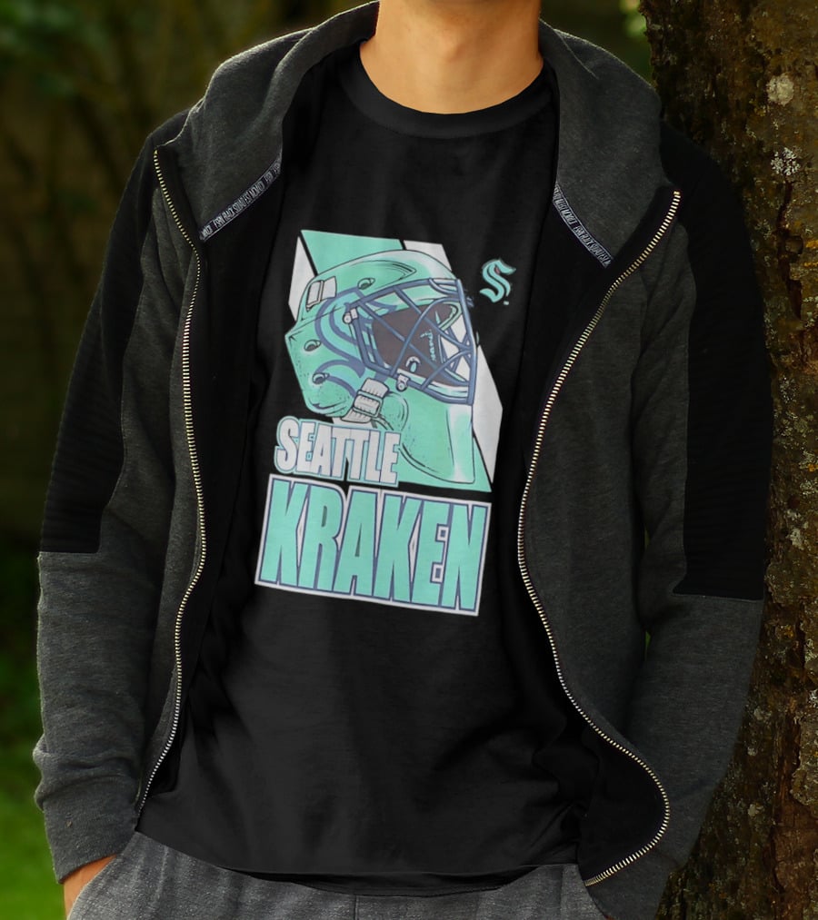 Seattle Kraken NHL Helmet Bucket Head Team T-Shirt