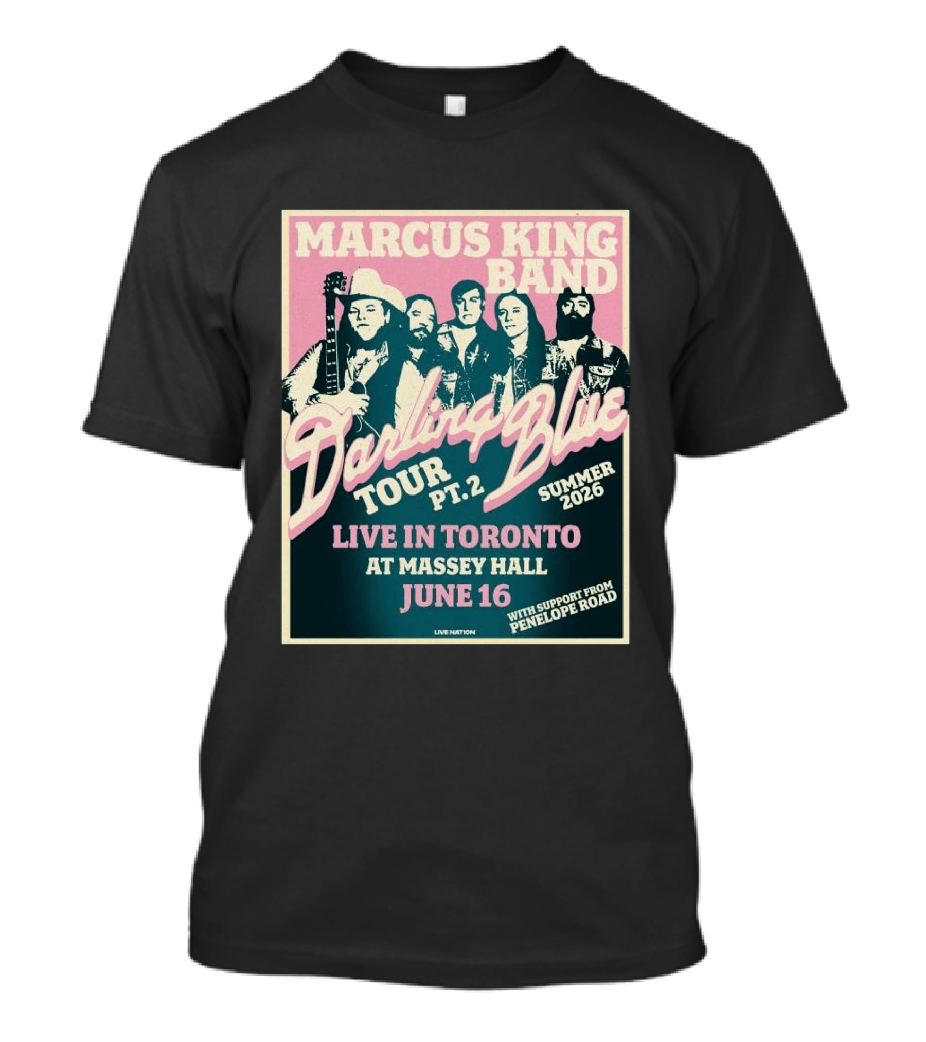 Marcus King Band Darling Blue Tour Part 2 Live In Toronto Massey Hall June 16 Summer 2026 Penelope Road Support T-Shirt