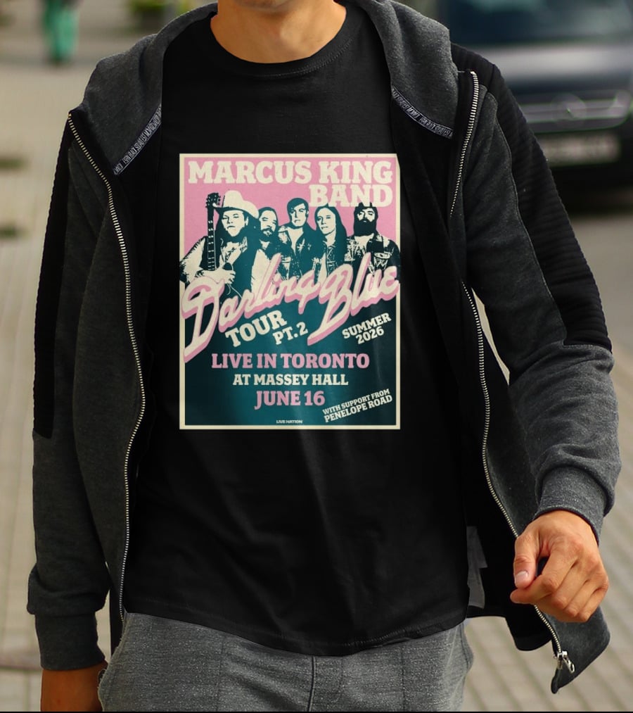 Marcus King Band Darling Blue Tour Part 2 Live In Toronto Massey Hall June 16 Summer 2026 Penelope Road Support T-Shirt