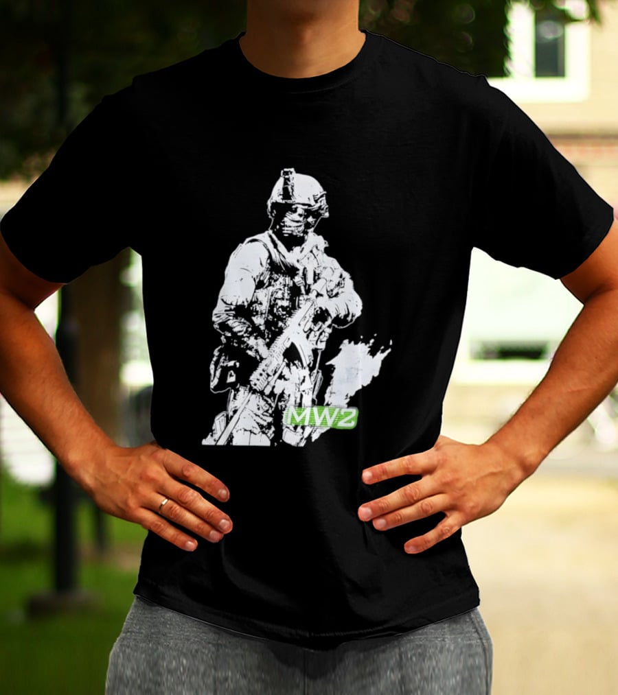 MW2 Modern Warfare Soldier Tactical Artwork Pixel T-Shirt