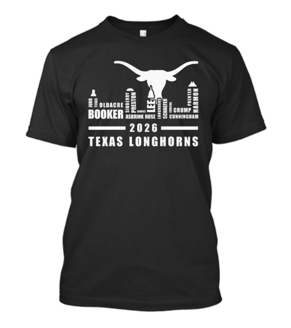 Texas Longhorns Skyline 2026 Booker Preston Lee Harmon T-Shirt