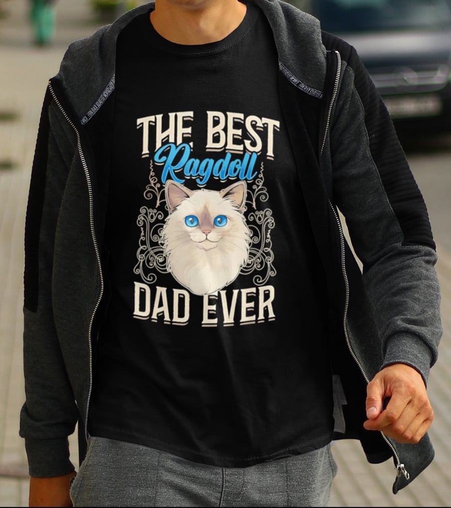 The Best Ragdoll Dad Ever Blue Eyed Cat T-Shirt