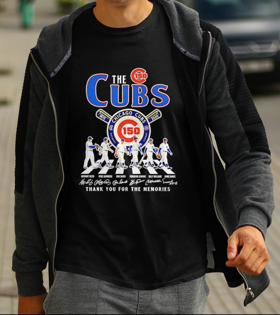 Chicago Cubs 150th Anniversary Thank You For The Memories Signatures T-Shirt