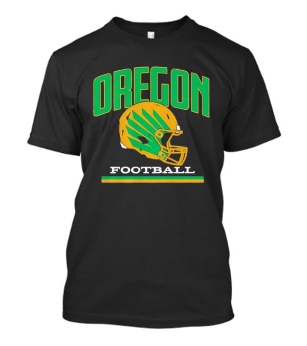 Oregon Football Green Yellow Helmet Iconic Team T-Shirt