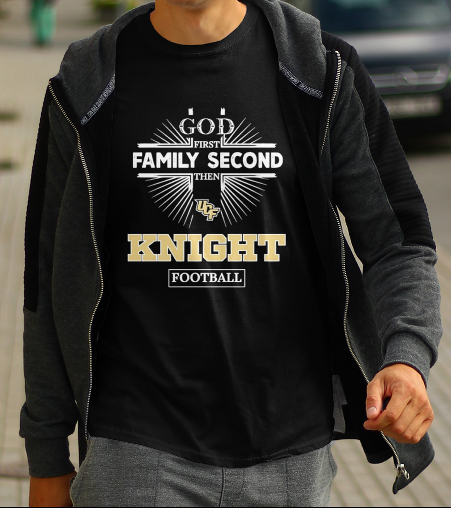 UCF Knights God First Family Second Then Knight Football T-Shirt