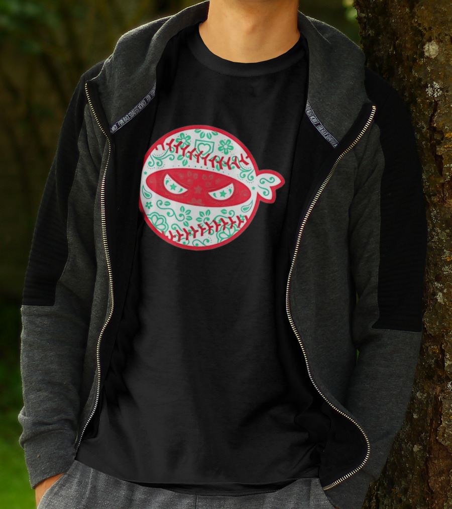 Pitching Ninja Mexico Baseball Dia De Los Muertos T-Shirt