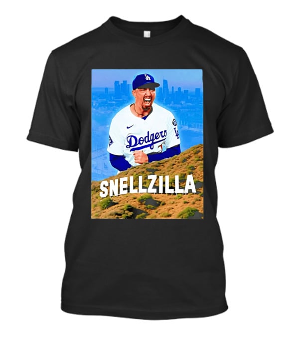 Blake Snell La Dodgers Snellzilla Los Angeles Skyline T-Shirt