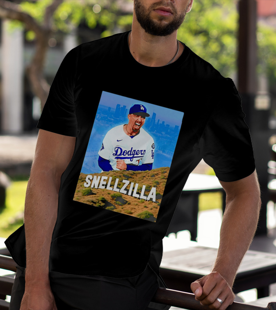Blake Snell La Dodgers Snellzilla Los Angeles Skyline T-Shirt