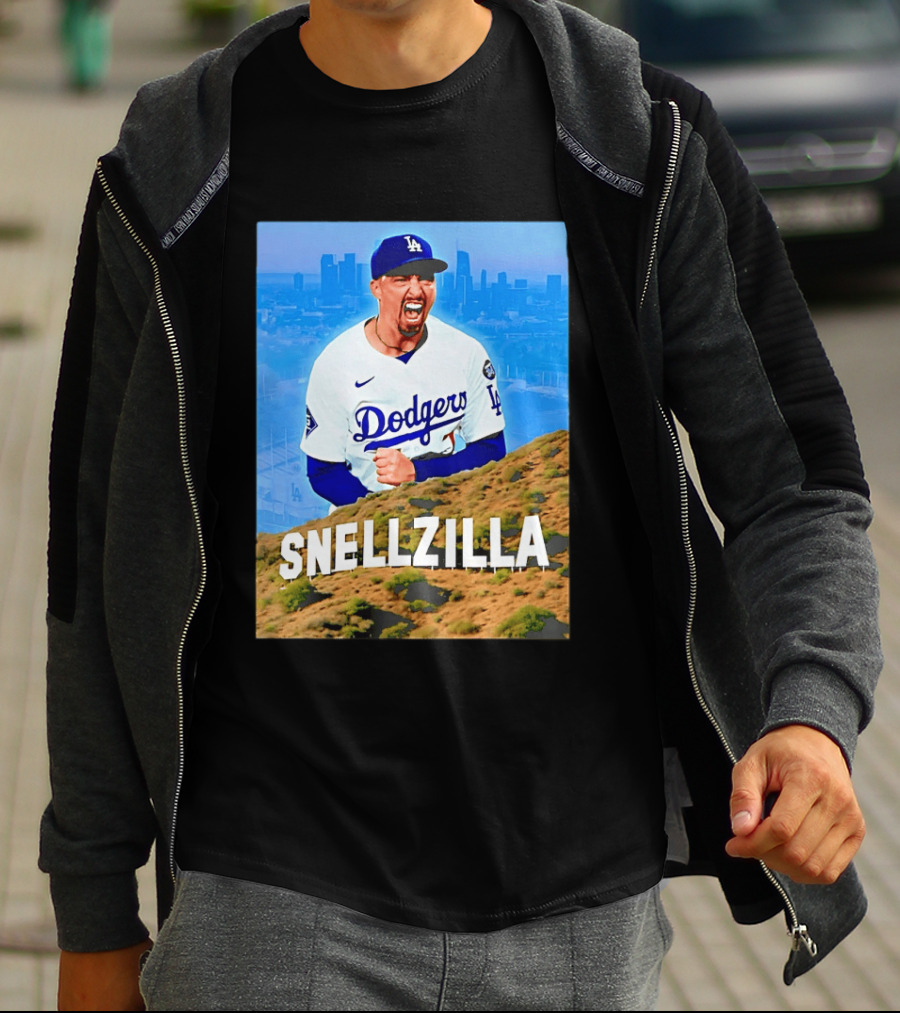 Blake Snell La Dodgers Snellzilla Los Angeles Skyline T-Shirt