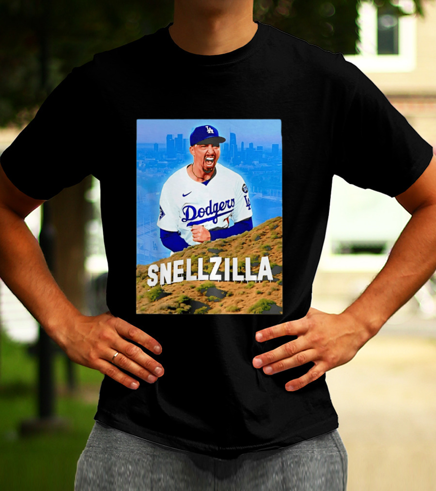 Blake Snell La Dodgers Snellzilla Los Angeles Skyline T-Shirt