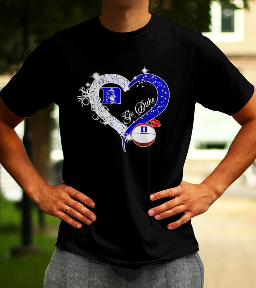 Diamond Heart Duke Blue Devils Basketball Fan Spirit T-Shirt