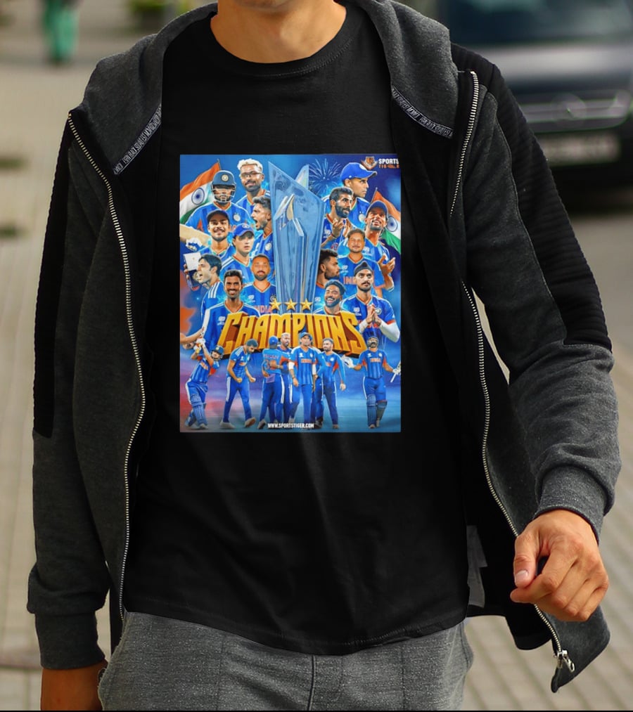 Indian Cricket Champions ICC Men's T20 World Cup 2026 Celebration T-Shirt