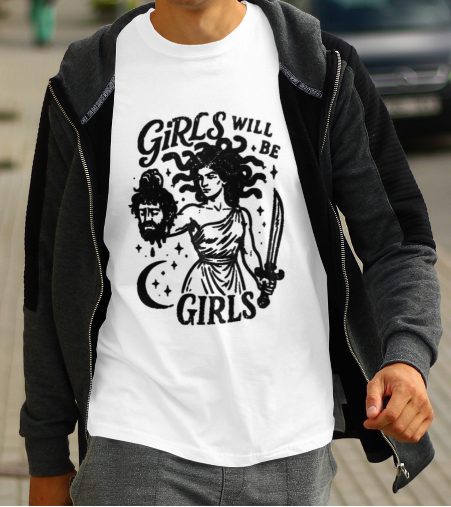 Girls Will Be Girls Medusa Holding Severed Head T-Shirt