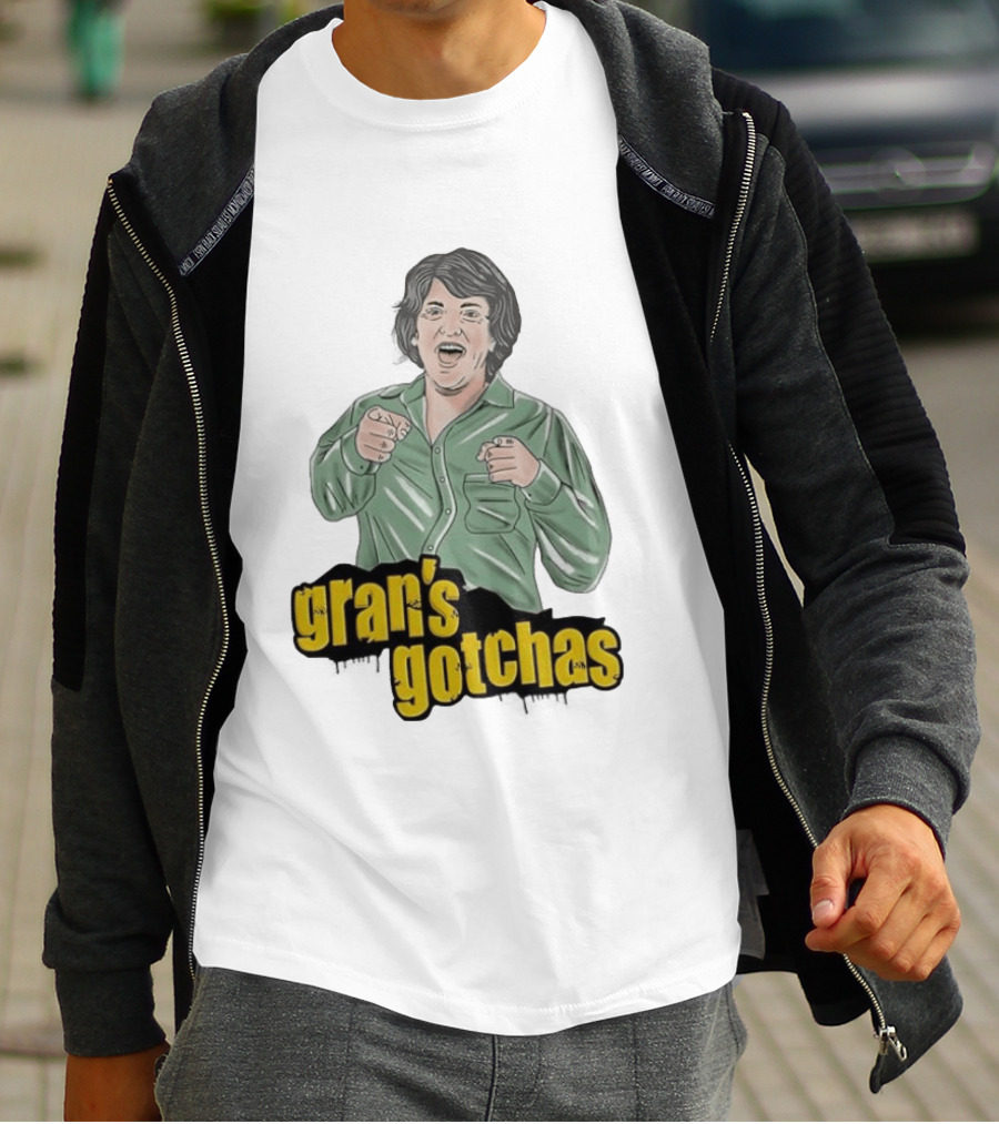 Gran's Gotchas Chris Lilley Angry Boys Character Shushing T-Shirt