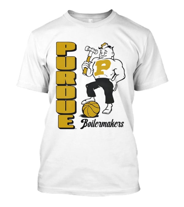 Purdue Boilermakers Basketball Hammer 1970s Retro Team T-Shirt