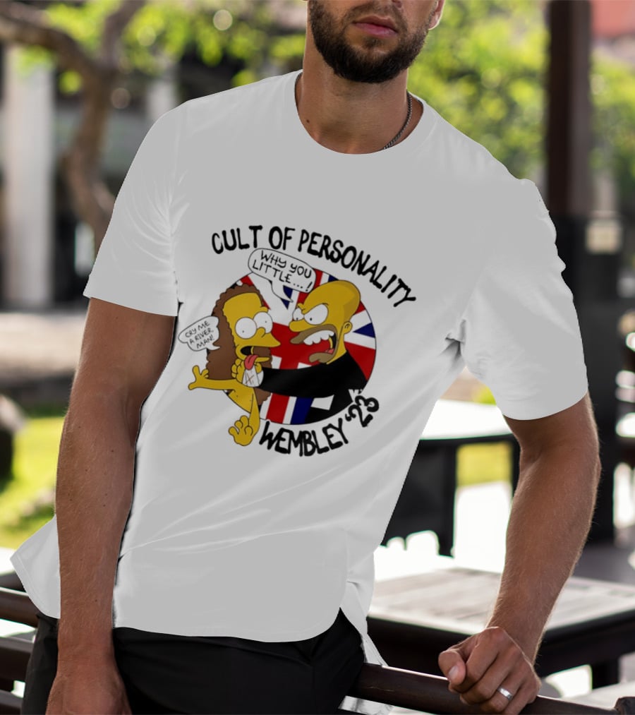 Cult Of Personality Wembley 2023 Cartoon "Why You Little" UK Flag T-Shirt