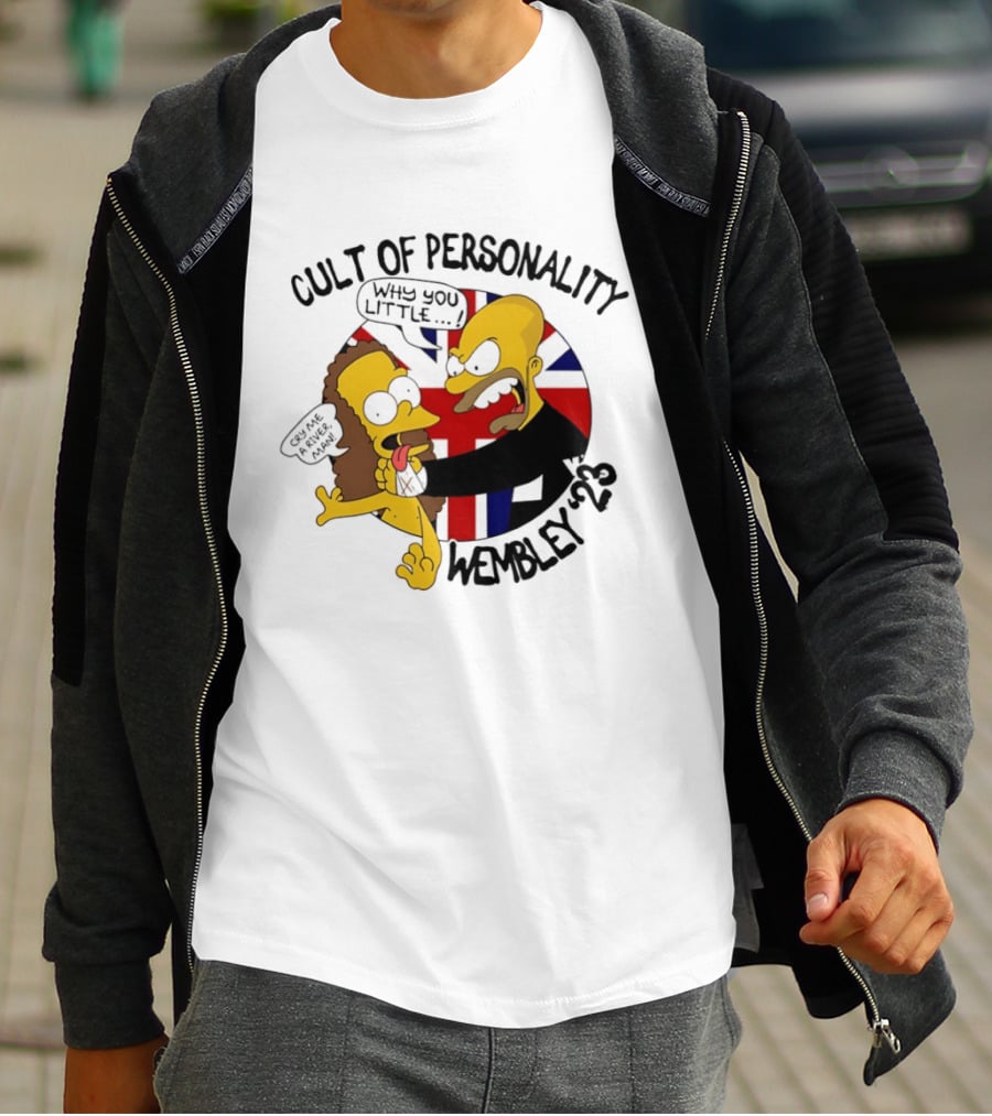 Cult Of Personality Wembley 2023 Cartoon "Why You Little" UK Flag T-Shirt