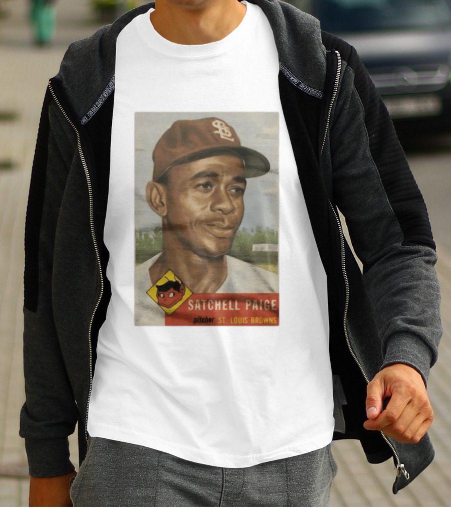 Satchell Paige St. Louis Browns Pitcher Vintage Baseball Card T-Shirt