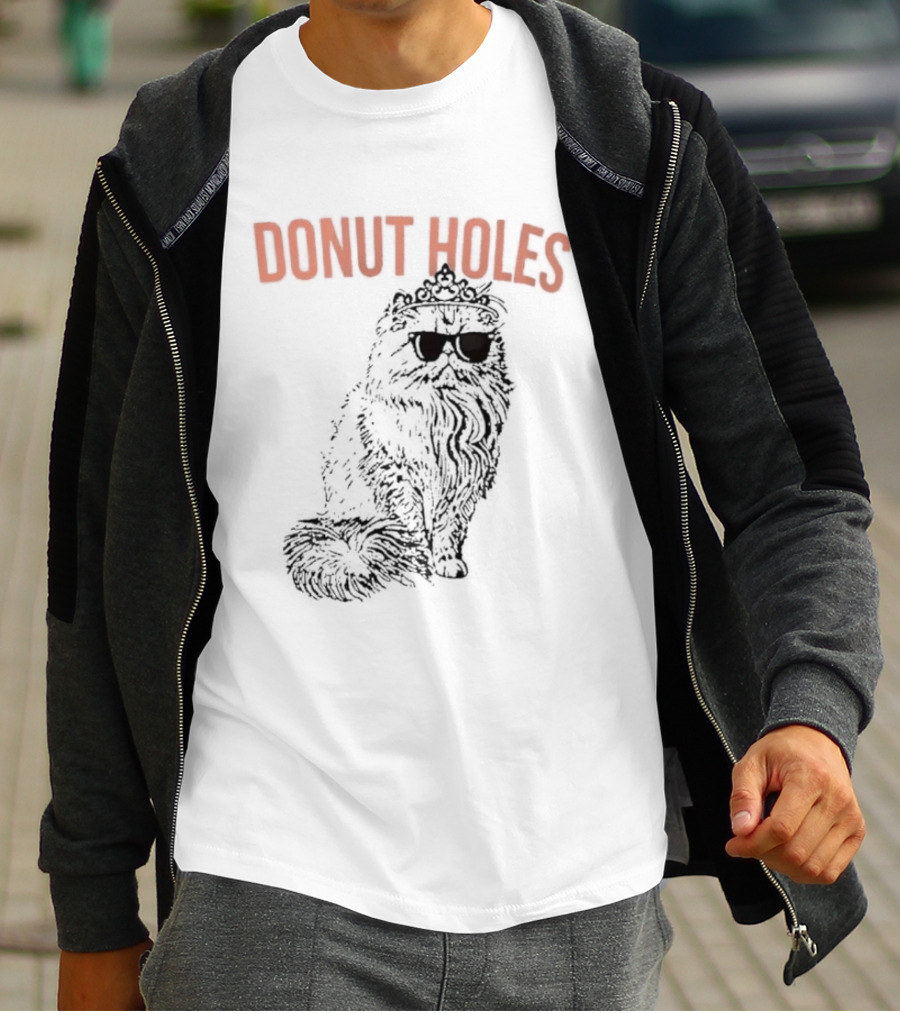 Donut Holes Persian Cat Sunglasses Crown T-Shirt