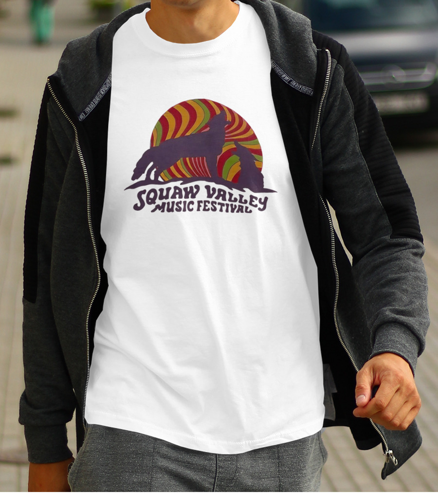 Squaw Valley Music Festival Psychedelic Wolf And Sunburst T-Shirt