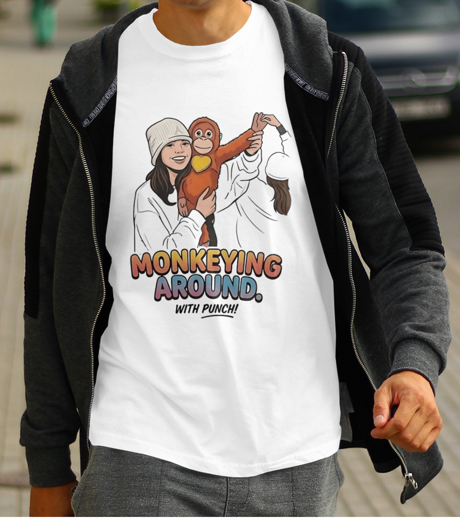 Monkeying Around With Punch Playful Fun T-Shirt