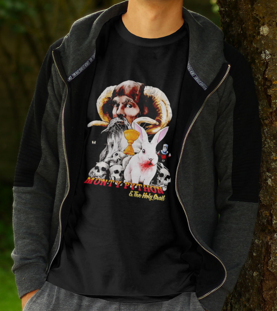 Monty Python And The Holy Grail Tim The Enchanter Killer Rabbit Grail Skulls T-Shirt