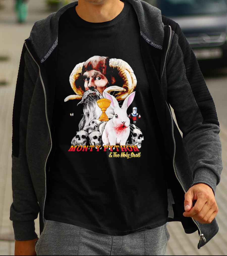 Monty Python And The Holy Grail Tim The Enchanter Killer Rabbit Grail Skulls T-Shirt