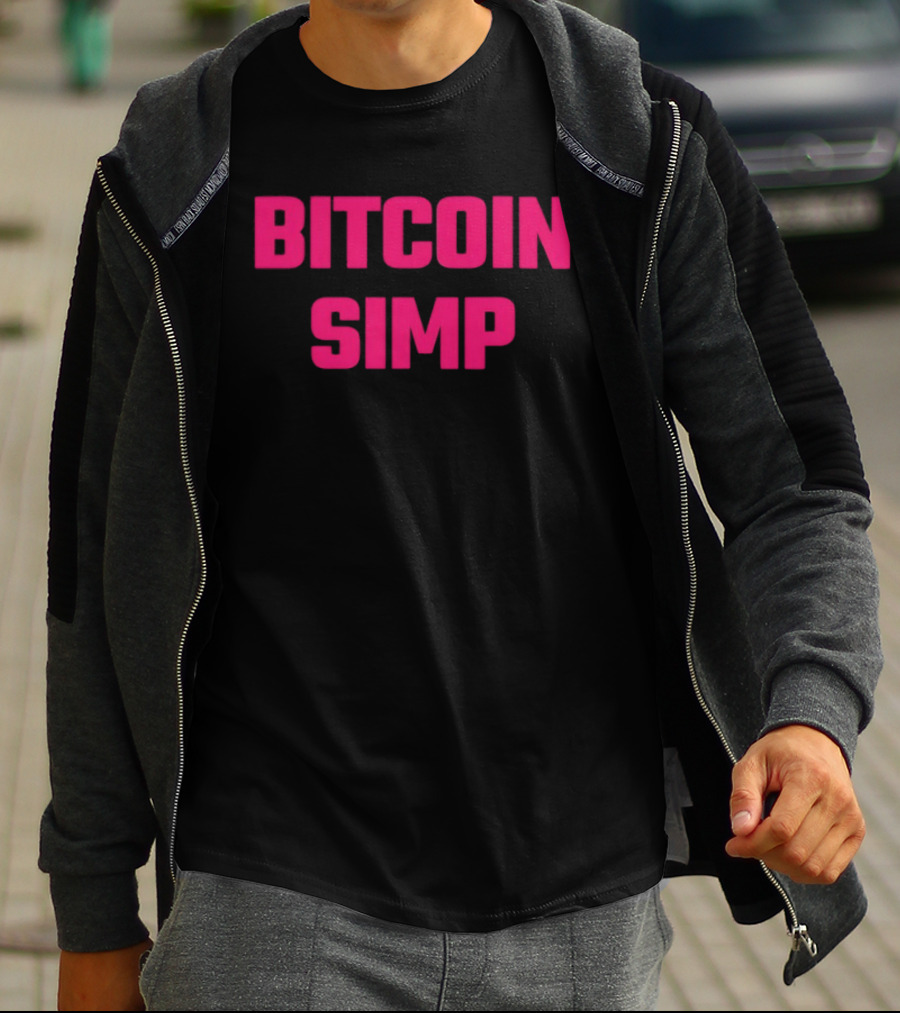 Bitcoin Simp Pink Block Letters T-Shirt