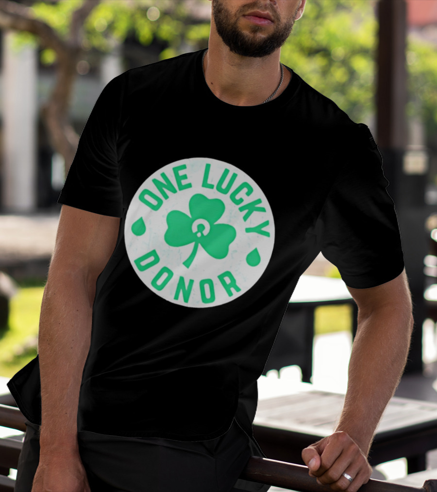 One Lucky Donor Clover Leaf Saint Patrick's Day T-Shirt