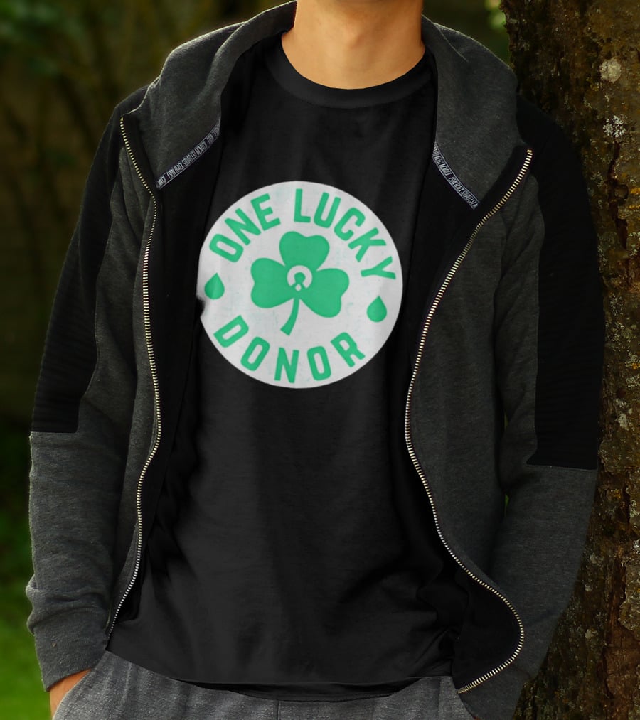 One Lucky Donor Clover Leaf Saint Patrick's Day T-Shirt