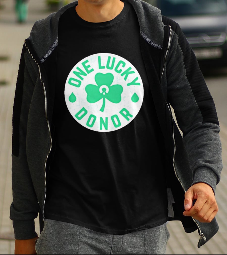 One Lucky Donor Clover Leaf Saint Patrick's Day T-Shirt