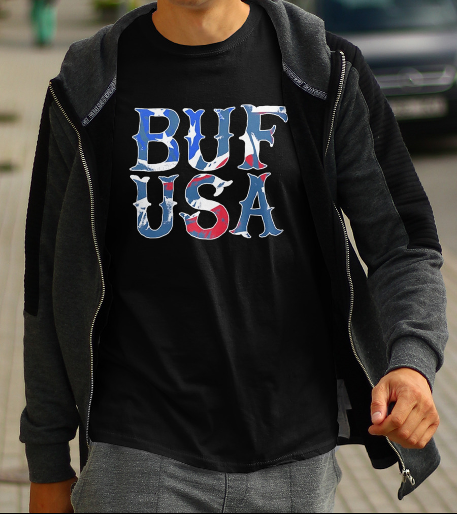 BUF USA American Flag Colors Buffalo Bills T-Shirt