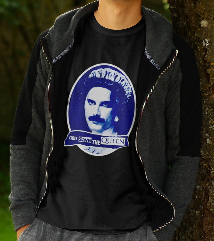 God Save The Queen Freddy Mercury Regal Punk Icon Sticker T-Shirt
